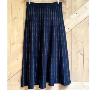 Max Studio Black A-Line Elastic Waist Flare Skirt Size Small